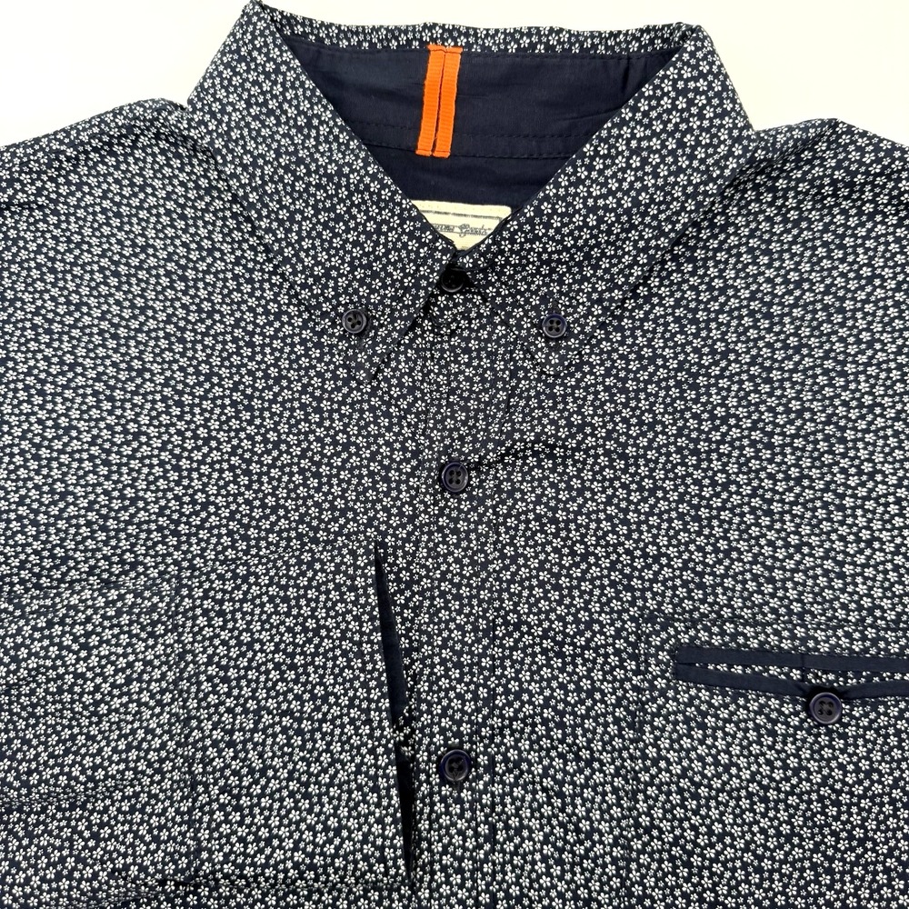 Alexander Julian Men's Long Sleeve Button Up Floral L Paisley Blue Casual Pocket